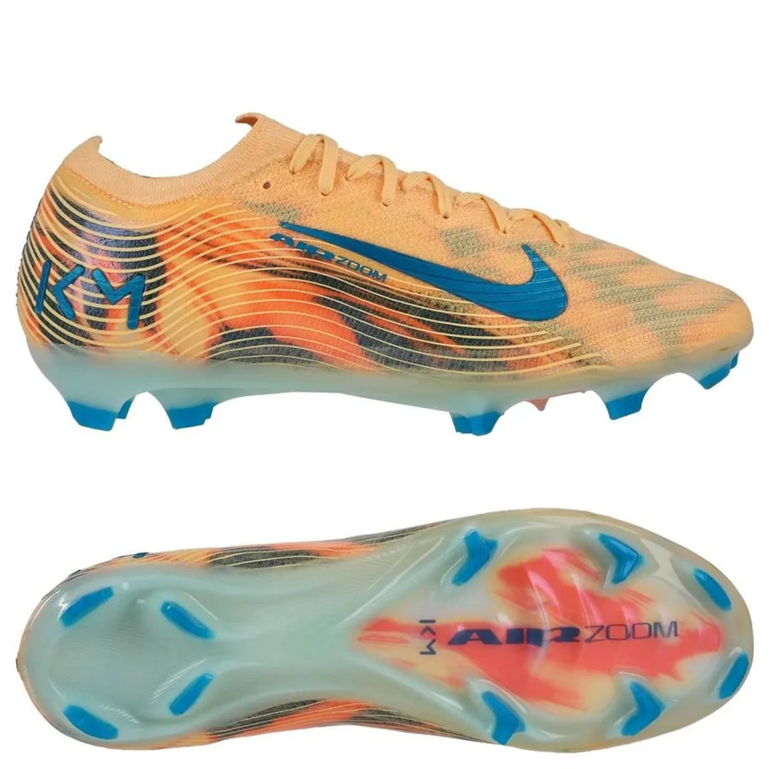 NIKE AIR ZOOM MERCURIAL VAPOR 16 ELITE FG MBAPPÉ PERSONAL EDITION - MELON TINT/NEO TURQUOISE/IGLOO