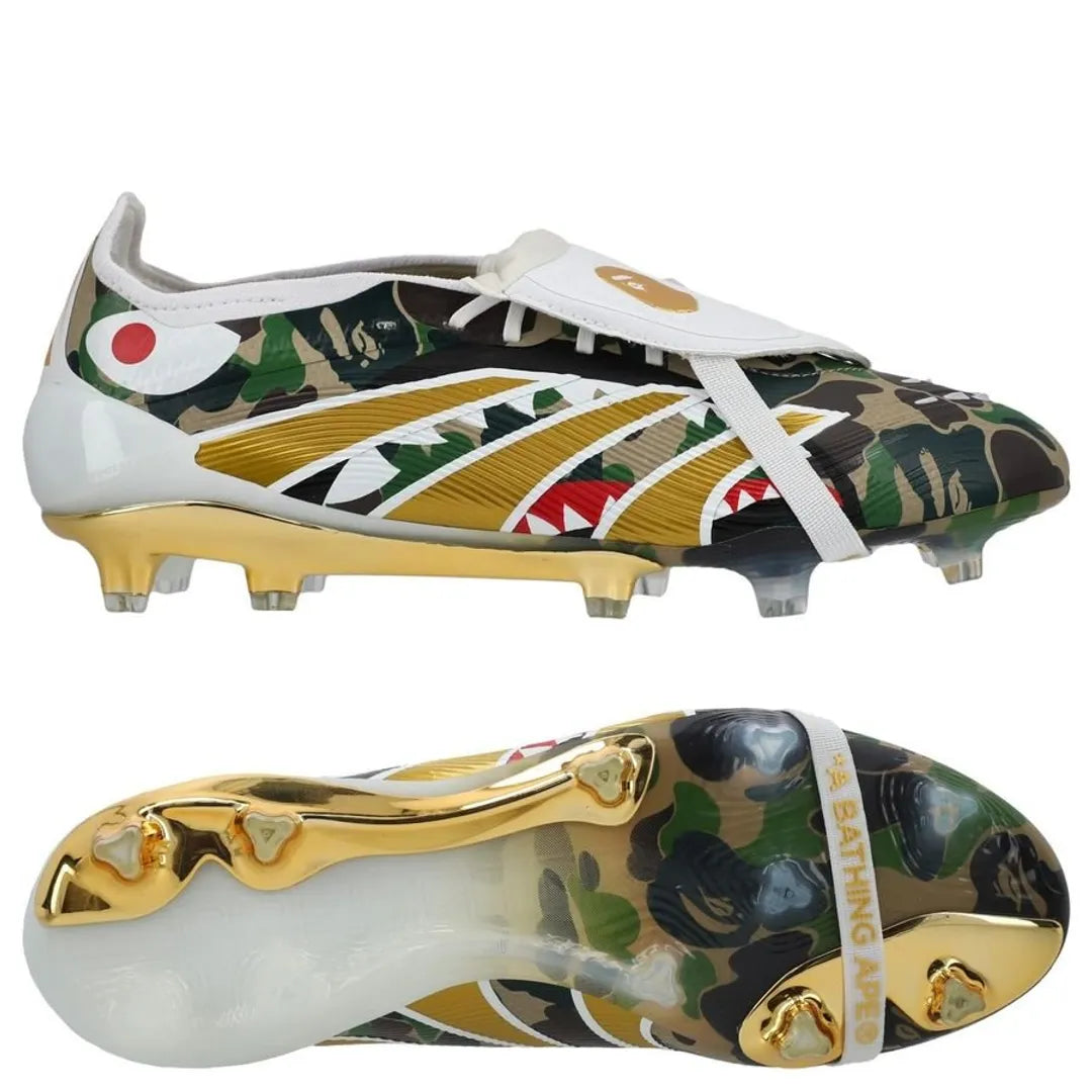 ADIDAS PREDATOR ELITE FOLD-OVER TONGUE FG BAPE - MULTICOLOR/GOLD METALLIC/FOOTWEAR WHITE LIMITED EDITION